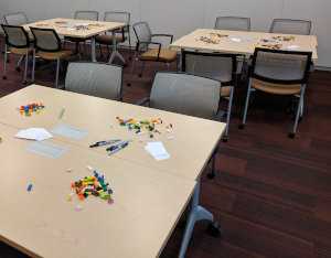 Tables setup with groups of chairs